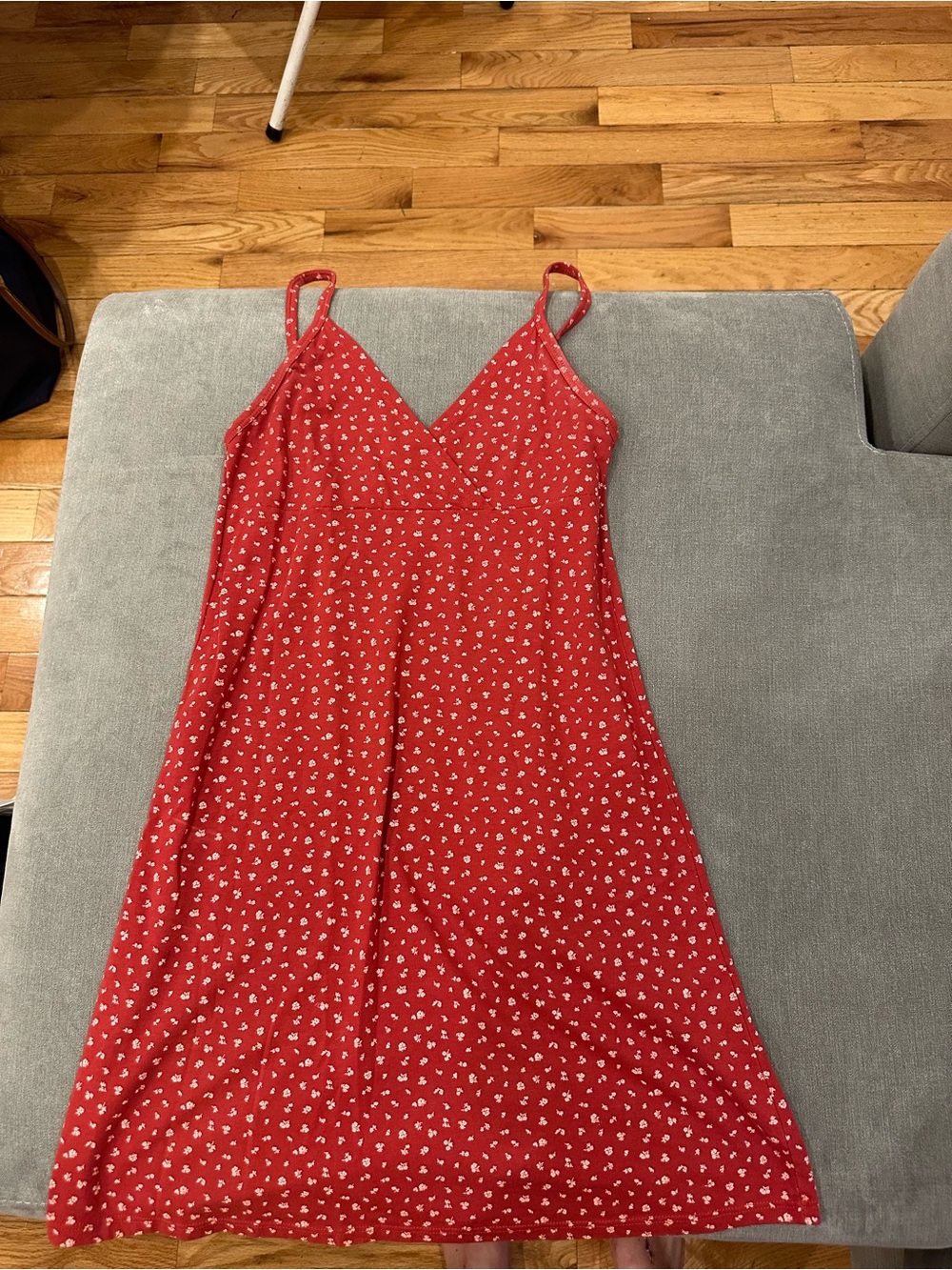 Brandy Melville Red Ditsy-Print Midi Sundress